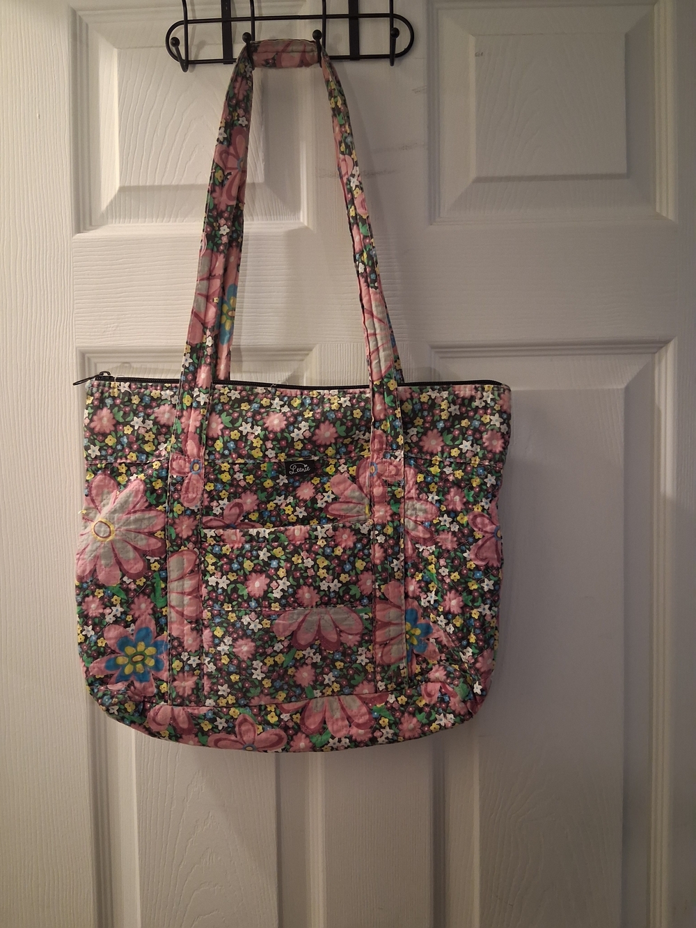 Floral Quilted Tote Bag in Pink - Lightweight Everyday Carry